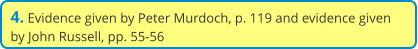4. Evidence given by Peter Murdoch, p. 119 and evidence given by John Russell, pp. 55-56