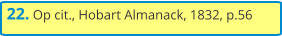 22. Op cit., Hobart Almanack, 1832, p.56