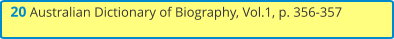 20 Australian Dictionary of Biography, Vol.1, p. 356-357