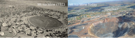 Mt Isa Mine c1923 Mt Isa Mine Today