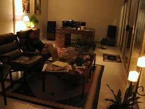 Sun room at night